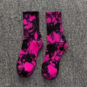 Pink Tie Dye Socks Funky Patterned Socks Novelty Socks Casual Socks‎